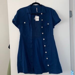 Free People t-shirt dress with buttons size XS